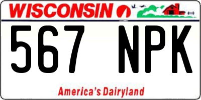 WI license plate 567NPK