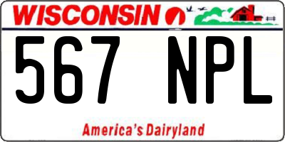 WI license plate 567NPL