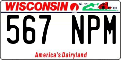 WI license plate 567NPM