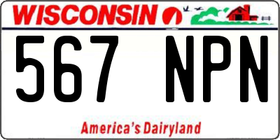 WI license plate 567NPN