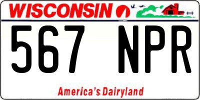 WI license plate 567NPR