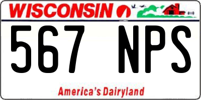WI license plate 567NPS