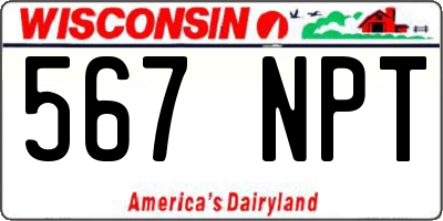 WI license plate 567NPT