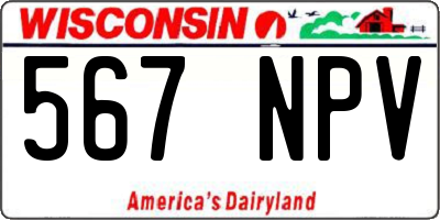WI license plate 567NPV