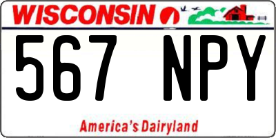 WI license plate 567NPY