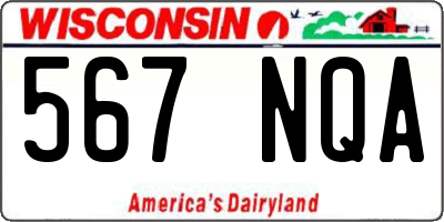 WI license plate 567NQA