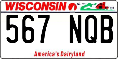 WI license plate 567NQB