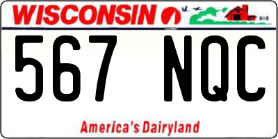 WI license plate 567NQC