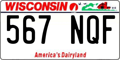 WI license plate 567NQF