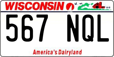 WI license plate 567NQL