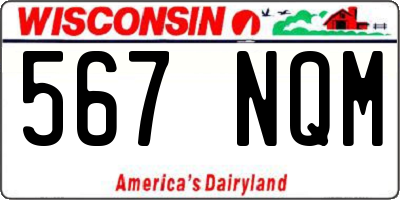 WI license plate 567NQM