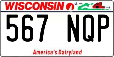 WI license plate 567NQP