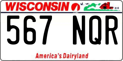 WI license plate 567NQR