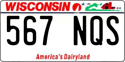 WI license plate 567NQS