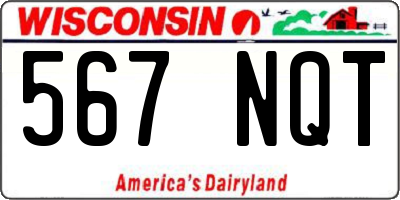 WI license plate 567NQT