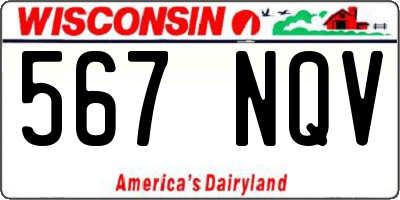 WI license plate 567NQV