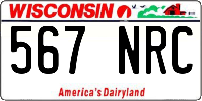 WI license plate 567NRC