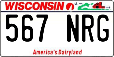 WI license plate 567NRG