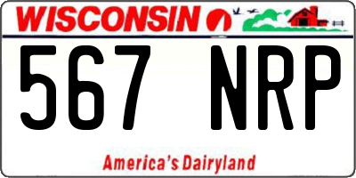 WI license plate 567NRP