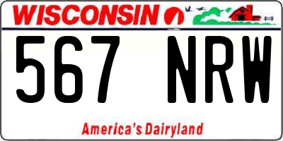 WI license plate 567NRW