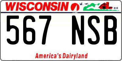 WI license plate 567NSB