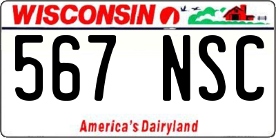 WI license plate 567NSC