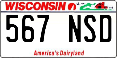 WI license plate 567NSD