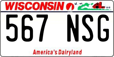 WI license plate 567NSG