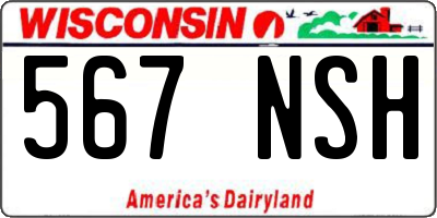 WI license plate 567NSH