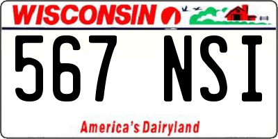 WI license plate 567NSI
