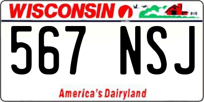 WI license plate 567NSJ