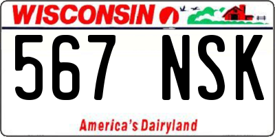 WI license plate 567NSK