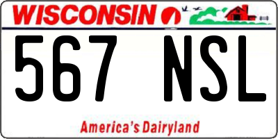 WI license plate 567NSL