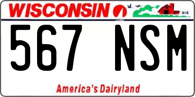 WI license plate 567NSM