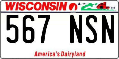 WI license plate 567NSN