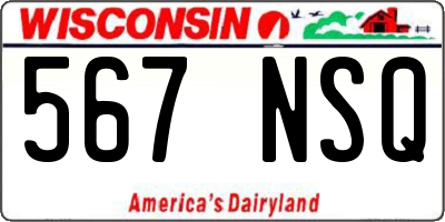 WI license plate 567NSQ