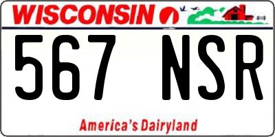 WI license plate 567NSR