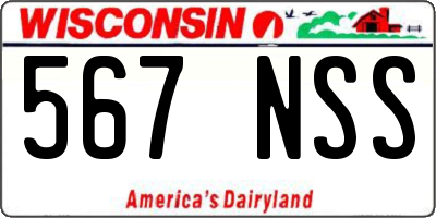 WI license plate 567NSS