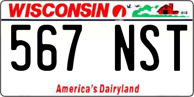 WI license plate 567NST