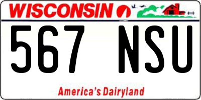 WI license plate 567NSU