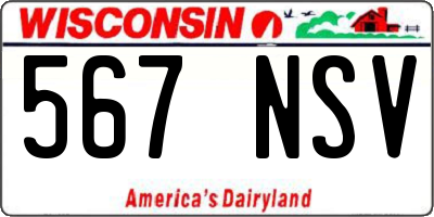 WI license plate 567NSV