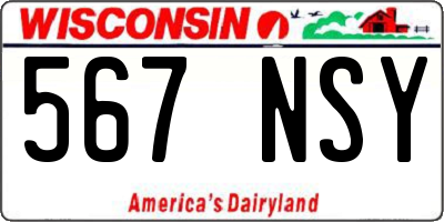 WI license plate 567NSY