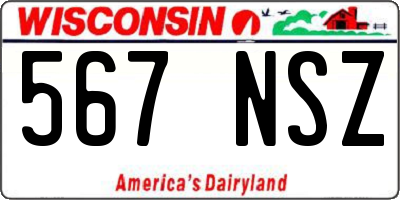 WI license plate 567NSZ