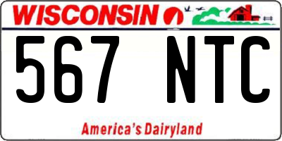 WI license plate 567NTC