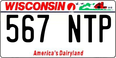 WI license plate 567NTP