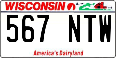 WI license plate 567NTW