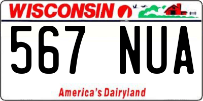 WI license plate 567NUA