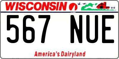 WI license plate 567NUE