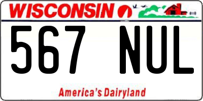 WI license plate 567NUL