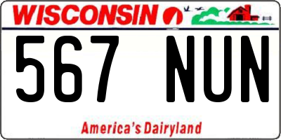 WI license plate 567NUN